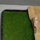 Ottomanson Artificial Grass Puppy Potty Training Pad with Tray, 15" x 30" Reusable Pee Pad for Small Pets and Dogs
