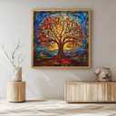 Mosaic Tree of Life Jigsaw Puzzles 1000 Pieces, PICKFORU Colorful Stained Glass Puzzles for Adults, Impossible Hard Plant Art Theme, Challenging for Adults