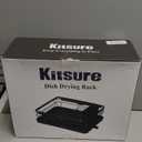 Kitsure Dish Drying Rack for Kitchen Counter, Stainless Steel Sink Organization and Storage Essentials with Cutlery Holder, Home and Appartment Decor, 12.2''W x 15.7''~23''L, Black