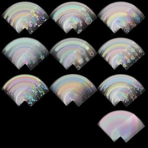 500pcs Holographic Card Sleeves Trading Card Sport Games 66x91mm Photocards for Collectors Players Durable Protectors Laser Flashing Transparent Snowflake Butterfly Rainbow Star Glass Heart Sakura