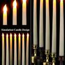 Treela 72 Pcs Flameless LED Taper Candles Battery Operated Candles Bulk 11 Inch Flickering Fake Candlesticks with Warm Light for Valentines Day Church Wedding Party Battery Not Included (Classic,Ivory)
