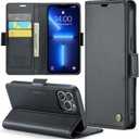 For iPhone 13 Pro Case, Premium PU Leather Wallet Case Flip Cover with [RFID Blocking][Card Holder][Stand Function] Shockproof Protective for iPhone 13 Pro 6.1 inch, Black