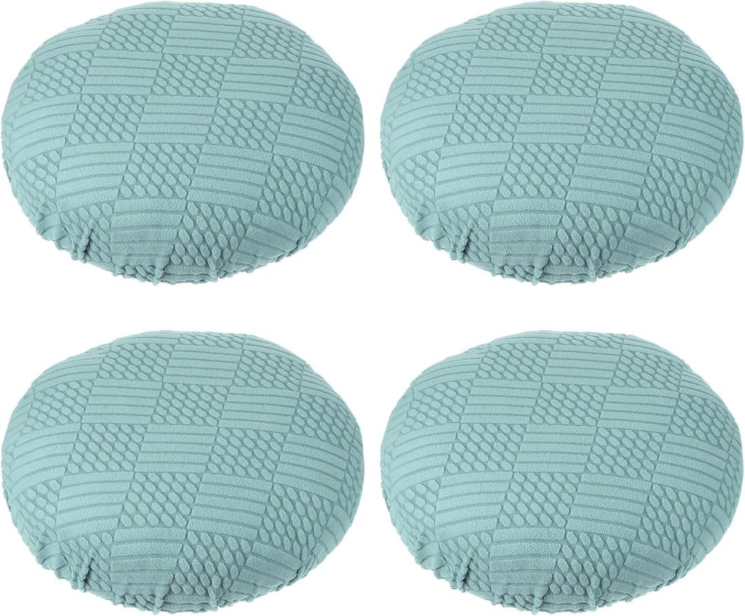 PATIKIL Stool Covers Round, 4 Pcs Elastic Bar Stool Covers Washable Stool Cushion Slipcover Stretchy Bar Chair Seat Cover for 11-14 Inch Chair, Light Blue