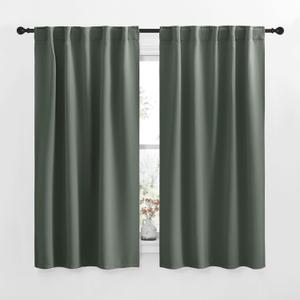 NICETOWN RV Curtains for Camper Windows - (Dark Mallard Color) 34x54 Inch, 2 Panels Set, Thermal Insulated Room Darkening Blackout Drapes/Draperies with Rod Pocket & Back Tab for Half Window