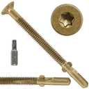 #14 x 2-3/4" Trailer Deck Screws, Self-Tapping Sheet Wood Metal Screw, 181Pcs T25 Star Bits Reamer Tek Screws for Trailers, for Attaching Wood to Steel (Gold)