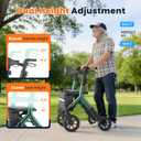 WALK MATE Rollator Walker for Seniors 5.3~7ft Tall, Height-Adjustable Seat, Built-in Cable, 10 Inch Wheels, 16.5 lb Lightweight & Compact Folding Design, 300 lb Capacity, Green