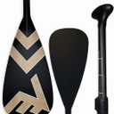 Adjustable Bamboo Paddleboard Paddle - VAMO Carbon Fiberglass Adjustable Paddle with ABS Edge for SUP, SUP Surf, or Paddleboarding