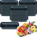 24 Pack Floral Arrangement Bowls, Large Size 10.5 x 4.6 Inches Square Floral Bowls, Fresh Artificial Flower Arrangement Base, Plastic Flower Centerpiece Container DIY Supplies for Wedding Party