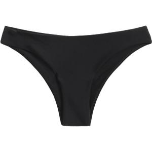 SHENHE Women's Low Waisted Bikini Bottom Only Basic Cheeky Swimsuit Bathing Suit Bottom (Black, L)