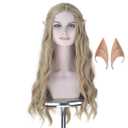 Miss U Hair Long Wavy Blonde Wig with Elf Ears Women Party Cosplay Costume Wig,  5 x 5 x 0.7 in