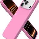 ORNARTO Compatible with iPhone 17 Pro Max Case 6.9", Slim Liquid Silicone 3 Layers Soft Gel Rubber Shockproof Protective Cover with Anti-Scratch Microfiber Lining-Peach Pink