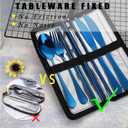 VANDBAO Camping Utensils Set, Portable Travel Utensils with Case for Fixing Tableware, Reusable Stainless Steel Cutlery Set, Includes Extra Steak Knife and Boba Straw, Lunch Flatware Silverware