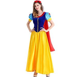 KUFV Women's Snow White Costumes Halloween Princess Costume Dress, Size: S