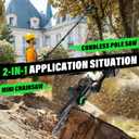 SOYUS 2-IN-1 Cordless Pole Saw & 8-Inch Mini Chainsaw for Tree Trimming, 21V Electric Pole Chainsaw with 2x 3.0Ah Batteries, Brushless Motor, Max Reach 15ft, Pole Saw for Thick Branch Cutting