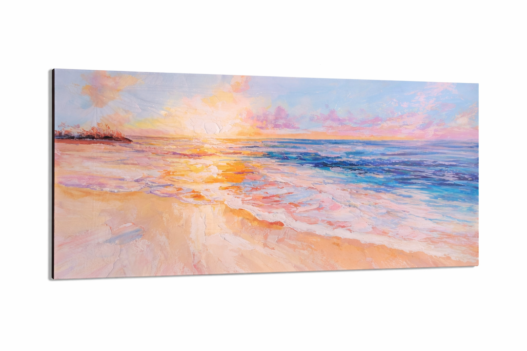 Amoy Art Beach Wall Art for Living Room, Ocean Canvas Wall-Decor for Bedroom, Sunset Picture Print for Home, 20"x40"