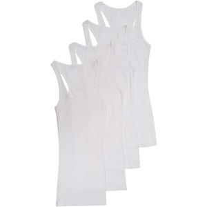 Zenana Outfitters 2 Pack Womens Basic Ribbed Racerback Tank Top, White, S Zenana Outfitters 2 Pack Womens Basic Ribbed Racerback Tank Top, White, S