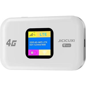 4G Mobile WLAN Router, Portable WLAN for on the Go without Contract, LTE 150 Mbps, 2100 mAh Long Battery Life, LCD Display, Easy Setup, Mobile Hotspot for Travel, Camping, Hotels