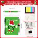 48 Pcs/24 Set Christmas Spiral Notepads Bulk Christmas Party Favors Gift Festive Christmas Theme Notebook with Sticky Note Notepad Ballpoint Pen for School Party Holiday Stocking Stuffer (Red & Green)