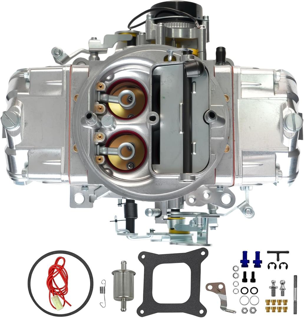 BR-67255 Carburetor 4150 Model 650 CFM 4 Barrel For Holley Quick Fuel Brawler Double-Pumper Carburetor Mechanical Secondary Electric Choke, Square Bore Flange Replace