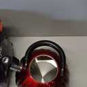 Mr. Coffee Twining 2.1 Quart Pumpkin Shaped Stainless Steel Whistling Tea Kettle, Metallic Red