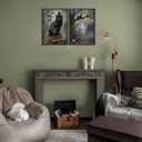 2Pcs Vintage Halloween Wall Art Black Cat Ghost Wall Decor Painting Picture Autumn Ghost Posters Prints Dark Academy Artwork for Living Room Bedroom Bathroom Decoration 16x24in Unframed