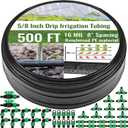 500 ft 5/8 Inch Drip Tape Irrigation Kit Drip Tape 16 Mil 8" Spacing Hose Garden Watering Tubing System Automatic Irrigation Equipment for Plant, Landscape, Yard, Lawn and Farm