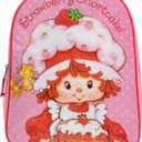 AI ACCESSORY INNOVATIONS Strawberry Shortcake Kids Backpack, 15" Elementary School Girls Book Bag with Padded Straps, Pink