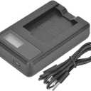2 x Battery Charger, Camera Battery Charger Plastic Camera Charger with LCD Display for Camera