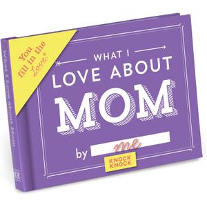 Knock Knock What I Love about Mom Fill in the Love Book Fill-in-the-Blank Gift Journal, 4.5 x 3.25-inches