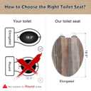 Angol Shiold Elongated Toilet Seat Molded Wood Toilet Seat with Quietly Close and Quick Release Hinges, Easy to Install also Easy to Clean (Elongated, Board)