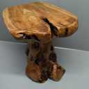 WELLAND Tree Stump Stool Live Edge, Natural Edge Side Table, Plant Stand, Nightstand, Mushroom Stool 14" Tall