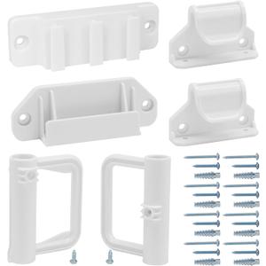 KISKIZ Retractable Baby Gate Replacement Parts Kit (White) Retractable Pet Gate Hardware Full Set Wall Mounting Accessories with Brackets Anchors and Screws Baby Gate Accessories Retractable Dog Gate