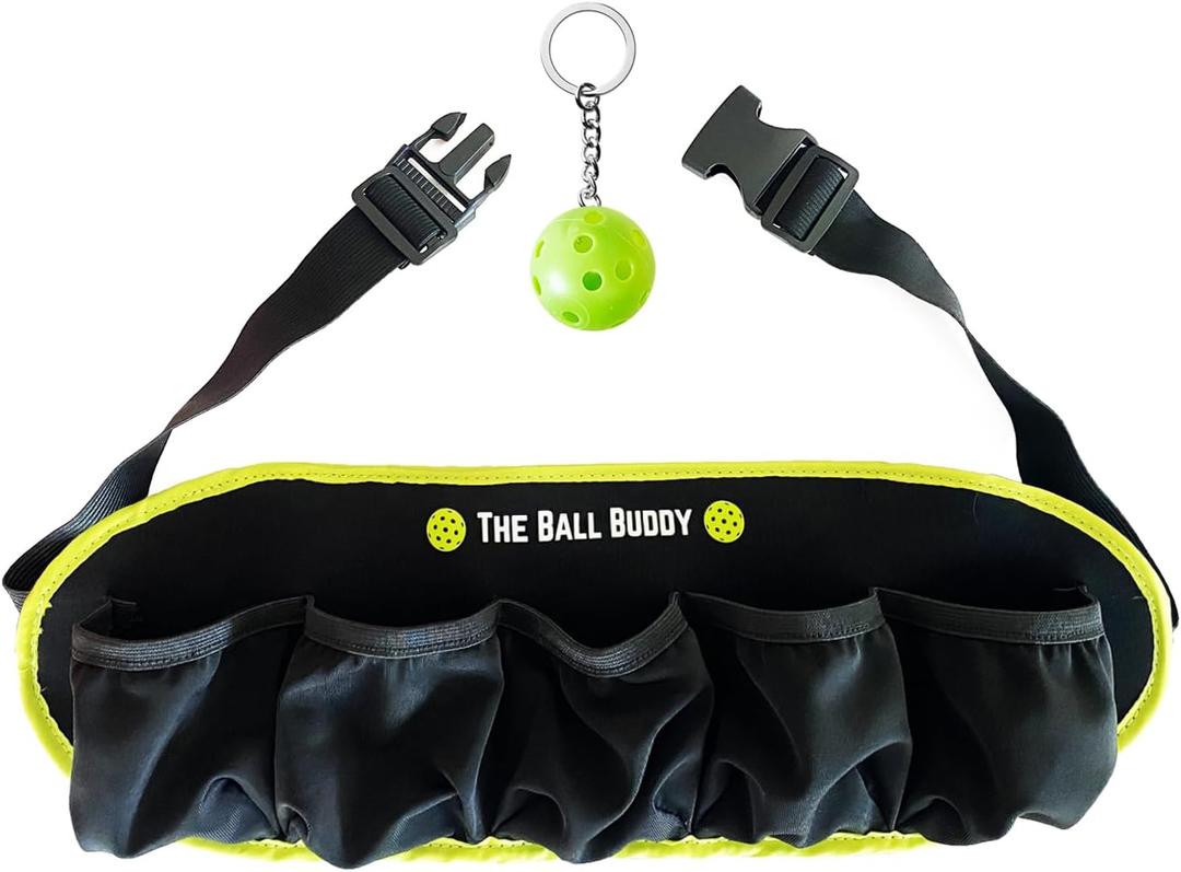 Premium Pickleball Ball Buddy Hands-Free Pickleball Holder + Bonus Keychain