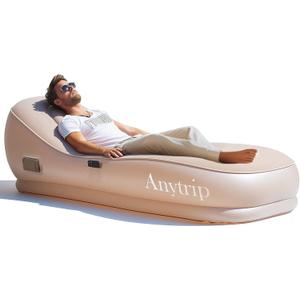 Inflatable Couch Air Sofa Blow Up Lounger with Built-in Pump,Portable Self-Inflating Lounge Chair for Home Camping Traveling Outdoor (68.95"L x 29.55"W x 19.7"Th)