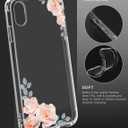 Floral Clear Pretty Phone Case for iPhone Xs/iPhone X 5.8 Inch for Women/Girls,Flower Design Transparent Slim Soft TPU Shockproof Drop Protection Silicone Cover Shell,FL-24