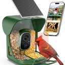 Smart Bird Feeder with Camera, AI Identify Birds Species, 2K HD Color Night Vision, IP65 Waterproof Solar Powered Bird Feeder with 142° Wide Angle, Auto Capture & Real-time Notifications, Ideal Gift