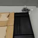 Ekena Millwork Lifetime Vinyl LL1S12X04800BL Standard Cathedral Top Center Mullion, Open Louver Vinyl Shutters, w/Installation Shutter-Lok's & Matching Screws (Per Pair), 12"W x 48"H, Black