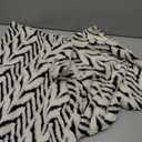 AVOIN colorlife Black White Stripe Beige Throw Pillow Covers, 20 x 20 Inch Holiday Soft Plush Faux Fur Jacquard Cushion Case Decoration for Home Sofa Couch Set of 2