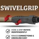 Flexzilla Colors SwivelGrip Garden Hose 5/8 in. x 100 ft., Lightweight All-Weather Water Hose, Durable and Flexible, Leak-Free Connections, Brown Mulch