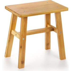 Yesland Wood Stool, Bamboo Small Low Stools Mini Plant Stool 11 x 7 Inch Rectangular Shower Bench Seat Milking Step Stools for Adults, Shoe Changing, Home, Bathroom, Bedside (Natural)