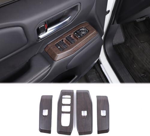 Heutamo Window Lift Switch Button Panel Cover Trim Compatible with Toyota Land Cruiser Prado 250 LC250 2024 2025 Accessories, Car Inner Door Window Trim Accessories Left Hand Drive (Oak Pattern)