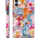 Compatible with iPhone 16 Case - Hybrid Heavy Duty 2 in 1 Full Body Rugged Shockproof Protection Glossy Case for iPhone 16 - Coastal and Fruity Summer Collage