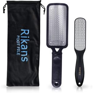 2 x Rikans Colossal Foot File, Professional Foot Rasp Callus Remover, Foot Care Pedicure Tool to Remove Hard Skin,Can Be Used on Wet or Dry Skin, High Grade Stainless Steel File (Foot File Set)