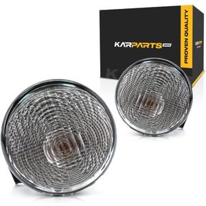 KarParts360 For Jeep Wrangler 2014 2015 2016 2017 Turn Signal Light Driver and Passenger Side | Pair | Front | Clear Lens | Replacement For CH2526103, CH2527103 | 68200291AA, 68200290AA