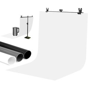 Photo Backdrop for Product Photography: Durable PVC Background Kit in 23.6x35.4in for Food & Small Product Photos - for Online Sellers & Content Creators (White Black & Grey)