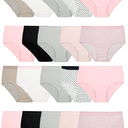 Girls' Tag Free Cotton Brief Underwear Multipacks Brief-20 Pack, Size 16