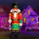 Christmas Inflatable Nutcracker Giant Lighted Interior Inflatable Christmas Decoration with Built in Fan and Anchor Ropes (Nutcracker)