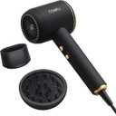 CONFU Diffuser Blow Hair Dryer - 420 Million Plasma Blowdryers for Curly/Fine/Thick/Frizzy Hair - Professional 1600 Watt Ionic Hairdryers Handheld Lightweight (Black)