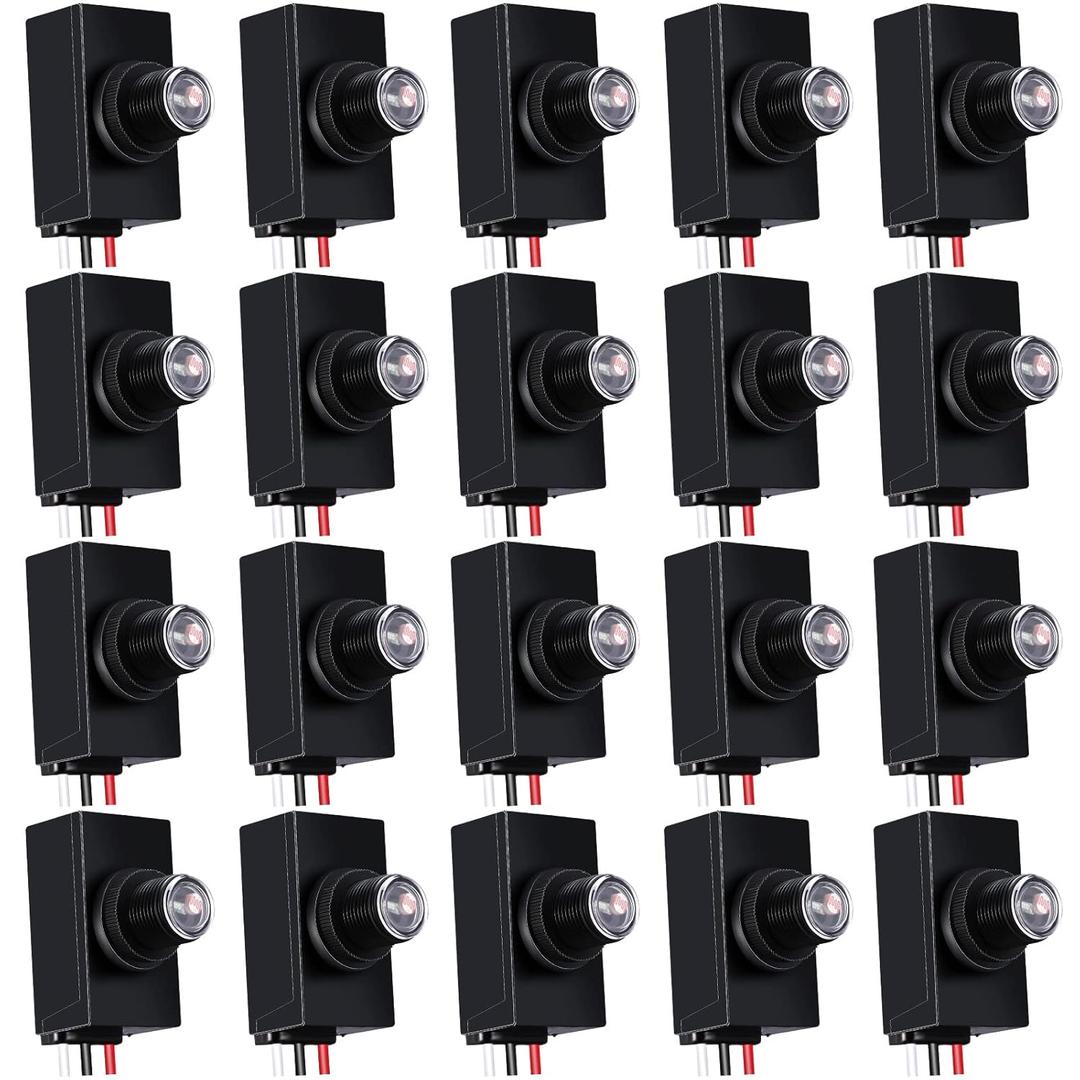 Macarrie 20 Pieces Dusk to Dawn Sensor for Outdoor Lighting 100-277v Photoelectric Switch Bulk Photocell Light Sensor Photocell for Outdoor Lighting for Most Outdoor Lighting Fixtures
