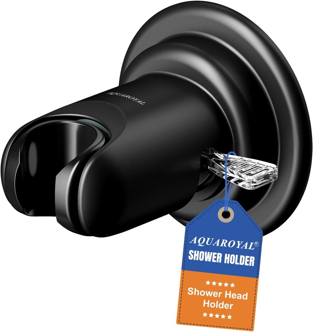 Shower Head Holder with Suction Cup,Handheld Adjustable No Drill Bathroom Wall Mount for Tile/Glass (black)